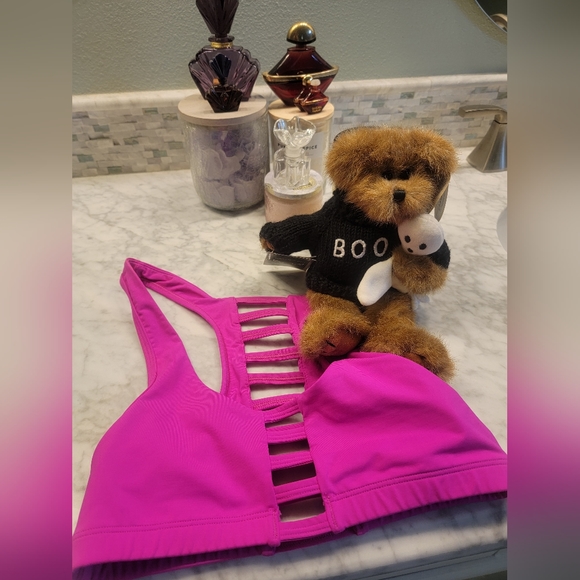 NWOT PINK VICTORIA'S SECRET SPORTS BRA WITH NO PADDING Sz XS NEON PINK - Picture 8 of 13